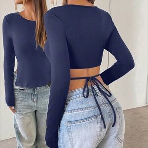 backless/open back longsleeve top